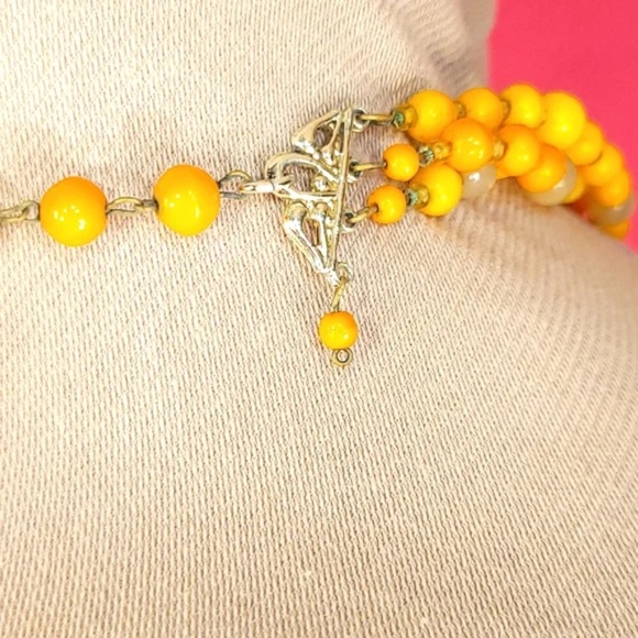 Vintage 1950s German 3 Tier Tangerine Bib Choker - Picture 7 of 8